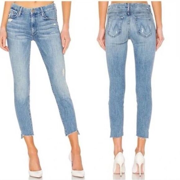 Mother The Looker Ankle Step Fray Jeans in Where Theres Smoke Size 29 - Picture 1 of 8